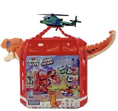Zuru Robo Alive Dino Escape Orange T-Rex 17 Piece Set W/ Helicopter & Slime New