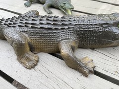 1 Large Realistic Lifelike Foam Alligator 44″ And 1 Soft Rubber Alligator 26″
