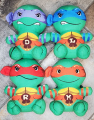 SET OF 4 Teenage Mutant Ninja Turtles TMNT Club Mocchi Junior Plush Dolls