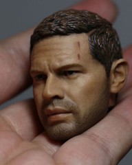1/6 Tom Hardy Wounded Face Head Sculpt Fit 12” Muscle Figure Body
