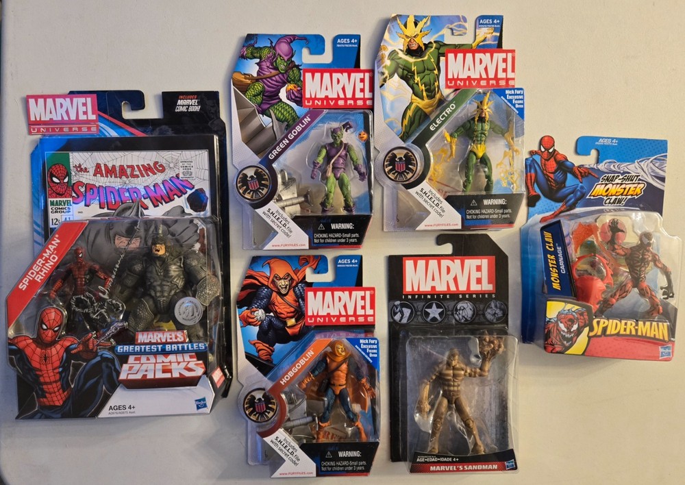 Marvel Universe 3.75 Sinister Six Green Goblin Carnage Sandman Rhino Electro