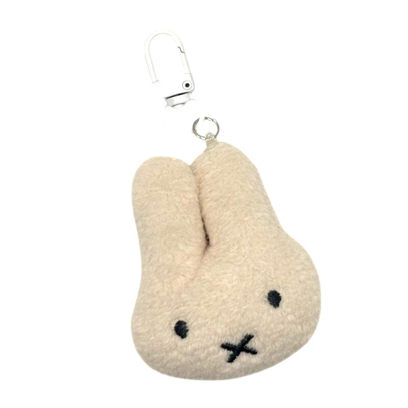 Handmade Plush Miffy Bag Charm, Pendant, Keychain, Small, White – New