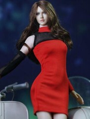 1/6 Red BODYCON Dress tight for 12″ female figure Hot toys Phicen kumik ❶USA❶