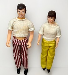 1975 TONKA Mighty School Bus Teen Boy Man & Girl Woman Figures 5″ Set Of 2