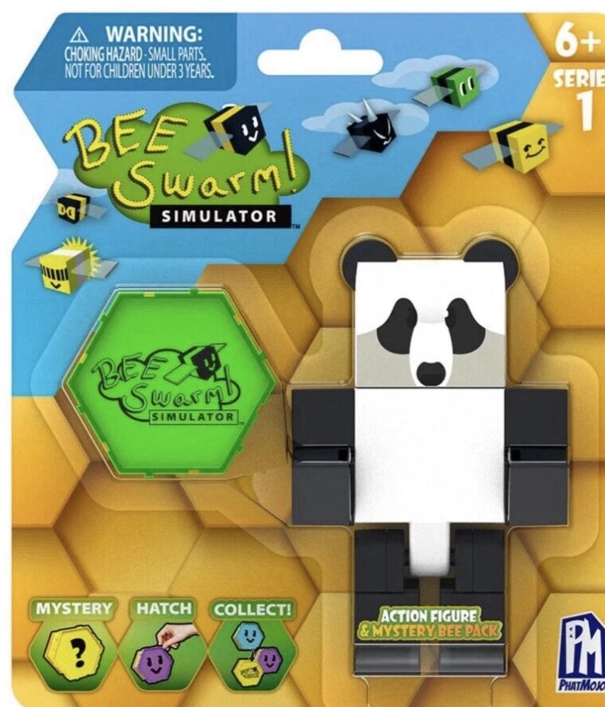 Bee Swarm Simulator Panda Bear Figure + Mystery Bee Series 1 Roblox Toy