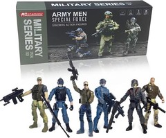 Military Action Figures Bundle: 6 Soldiers & Weapons – Perfect Birthday Gift