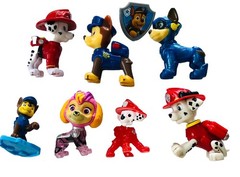 Lot of 7 Paw Patrol Pups Action Plastic Figures Marshall Skye Chase 2-3 Inches