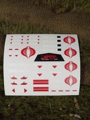 Gi Joe Classified FANG 1:12 Sticker Sheet, New Decal Sheet, Peel & Stick! Fang