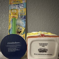 Nickelodeon SpongeBob SquarePants Figure Set w/ Patrick, Squidward, PEZ