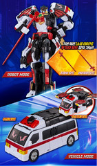 Metal Cardbot W Blood Wing Transformer Robot Bat Ambulance Korean Toy