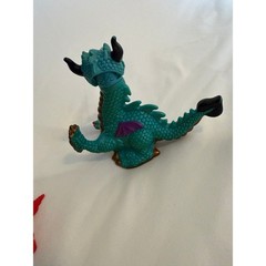 Vintage Dragon and Monster Eye Toy Figures Teal Dragon Red Creature Set
