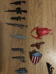 Toy Figure Weapons, Assault Riles, Pistol, Machine Guns.