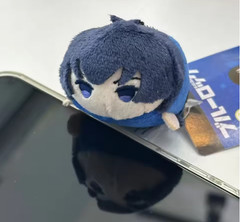 Blue Hair Plush Pendant Soft Round Cartoon Doll Keychain