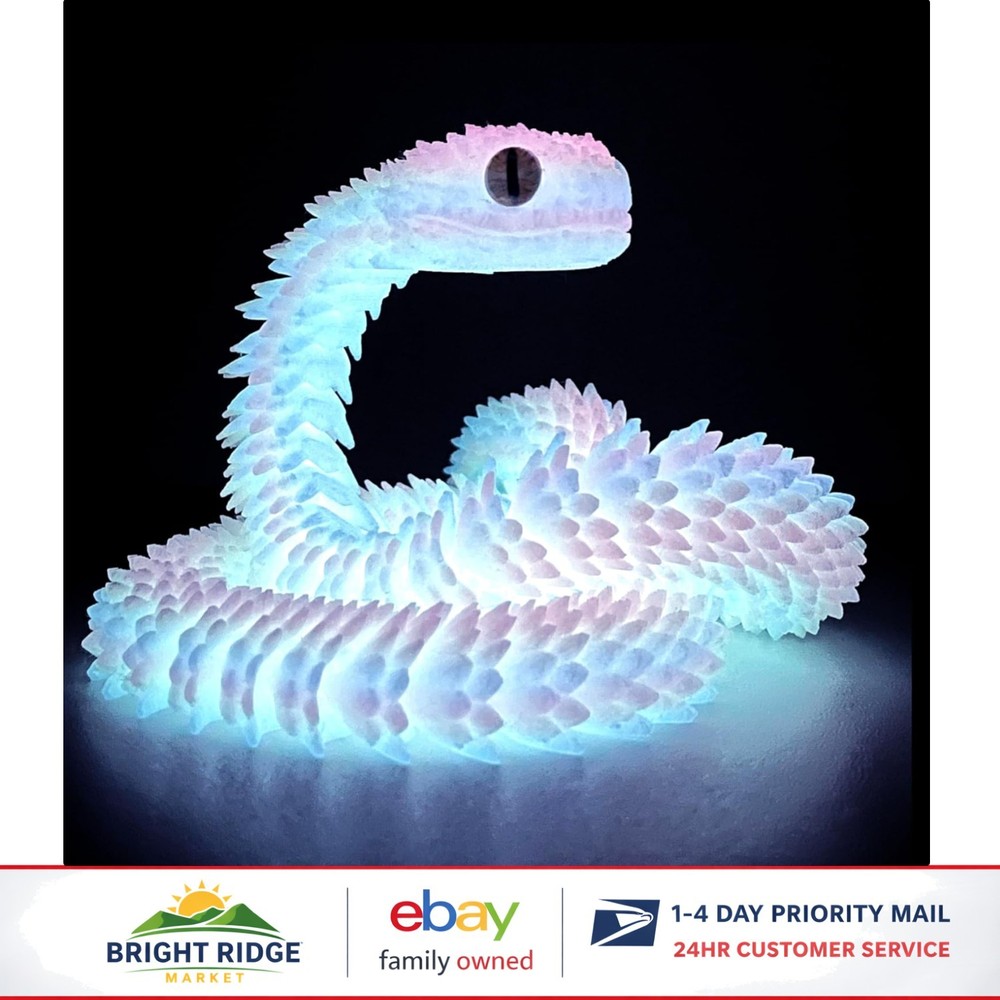 Realistic 24in Snake Toy, 3D Printed Animal for Collectors and Stress Relief