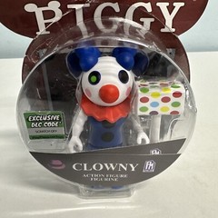 Piggy Clowny Action Figure Series 1 with Exclusive DLC Code 3.5″ Distressed Mak