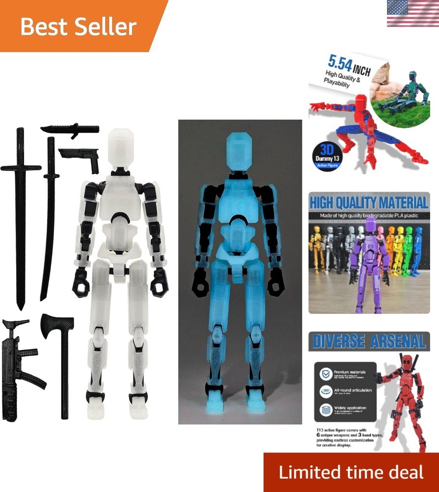 Pre-Assembled T13 Dummy Action Figure – Fully Articulated & Glow-in-Dark