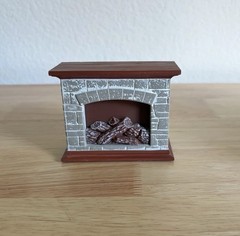 Fireplace Miniatures Dolls Barbie Dolls Dream House Doll House Mini Yule Log