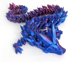 3D Printed Crystal Dragon 12In 3Pcs Flexible Articulated Fidget Toy Decor