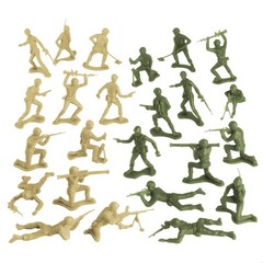 TimMee Plastic Army Men – OD Green vs Tan 48pc Toy Soldier Figures – Made in USA
