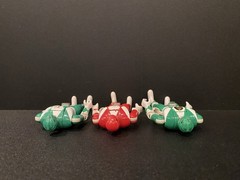 1993 Mighty Morphin Power Rangers Auto Morphin Red Green Figures Bandai Lot Of 3