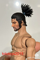 1/12 1/18 Head Sculpt Samurai Miyamoto Musashi For 6″ 3.75″ Figure Body Toy