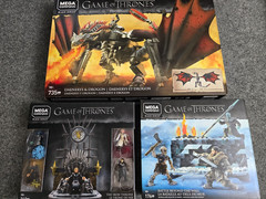 Mega Construction Game of Thrones GOT Lot Drogon, Iron Throne, Battle New!