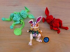 Articulated White Rabbit, Flexi Halloween gift, 3D Printed