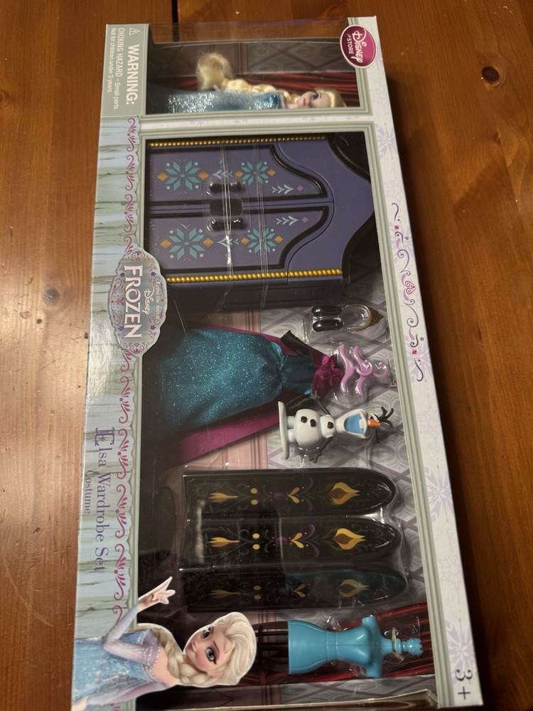 NEW Disney Store Frozen Elsa Mini Doll Wardrobe Play Set 5.5in Dresser w/ Olaf