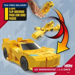 Transformers 1-Step Flip Heroes 3-Pack, 4-Inch Wheeljack, Bumblebee, and Optimus