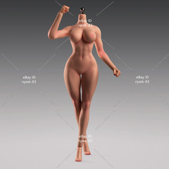 1/6 T307 Suntan Female Makeup Seamless Body Large Bust Muscular For 12″ Figure