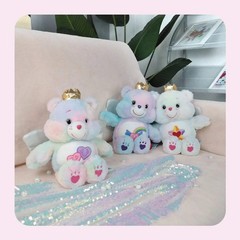 Genuine Care Bears Angel Tie-dyed Bear w Crown Sparkle Eyes