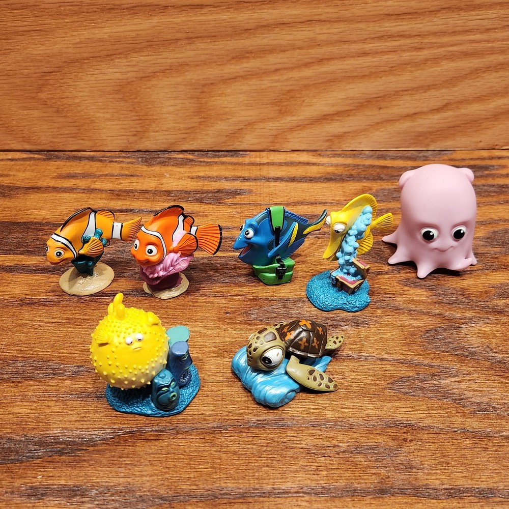 Disney Pixar Finding Nemo PVC & Plastic Figure Cake Toppers Lot of 7 Toys Set