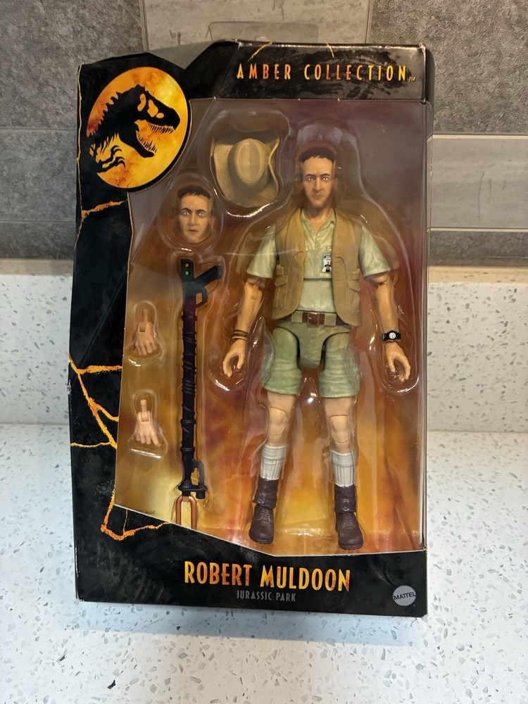 MATTEL JURASSIC PARK ROBERT MULDOON FIGURE AMBER COLLECTION 2020 NEW IN BOX