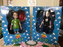 1996 RARE MIB MEDICOM TOY STORY ANDY & SID VINYL COLLECTIBLE DOLLS SET