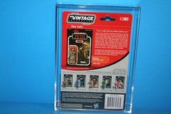 STAR WARS 2011 AFA GRADED MINT ON CARD TVC HAN SOLO TRENCH COAT FIGURE WEAPON