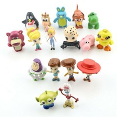 Toy Story Set of 17 Different PVC Cake Toppers Mini Figures about 2 inches tall.