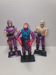 1986, 1987, 1988 GI Joe – Lot of 3 – Purple Cobra Villains – Unique Lot