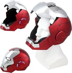 Iron Man MK5 Voice Control Helmet Wearable Cosplay Mask LED Jarvis Auto Open