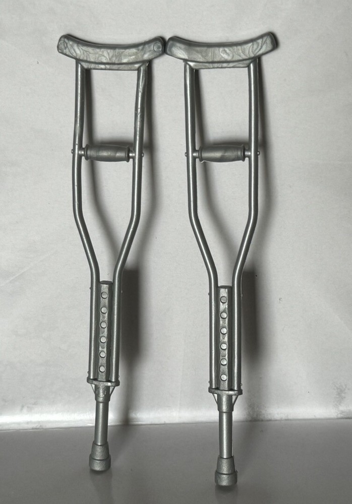 WWE Silver Crutch Set Accessory Mattel Jakks Figure Prop 1/12 G6