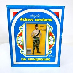 Vintage 1985 Rambo Collegeville Halloween Costume Mask Outfit Sylvester Stallone