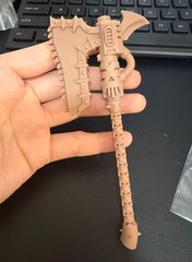 Unpainted Resin 3D Printed Axe Weapon Model For DIY Action Figure
