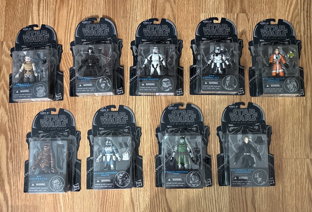 Star Wars Black Series 3.75 Action Figure Lot of 9 Clone Commander Blue 2014 NEW