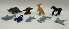 Lot Of Plastic Rubber Metal Dinosaur Shark Figures ANIMALS & OTHER Toys Vintage
