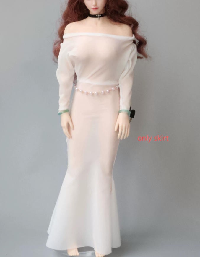 1/6 Female Ultra-thin Ice Silk Stretch Bodycon Skirt Fit 12″ PH Action Figure