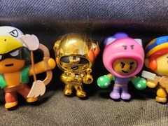 LOT OF 5-Line Friends Brawl Stars Mini Fig- CHASE GOLD LEON/Bo/Amber/Rosa/Jessie