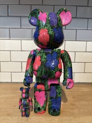 Medicom BE@RBRICK Andy Warhol Flowers 100% 400% Bearbrick Figure Set READ