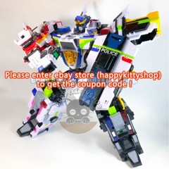 Miniforce Super Cops 15″ Justice Titan Combiner Robot Figure Police Vehicle Toys