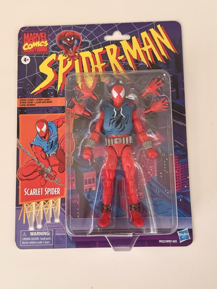 Hasbro Marvel Legends Spiderman Retro Card Scarlet Spider 6” Brand New Sealed