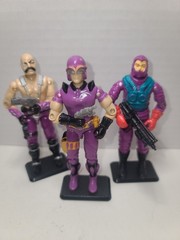1986, 1987, 1988 GI Joe – Lot of 3 – Purple Cobra Villains – Unique Lot