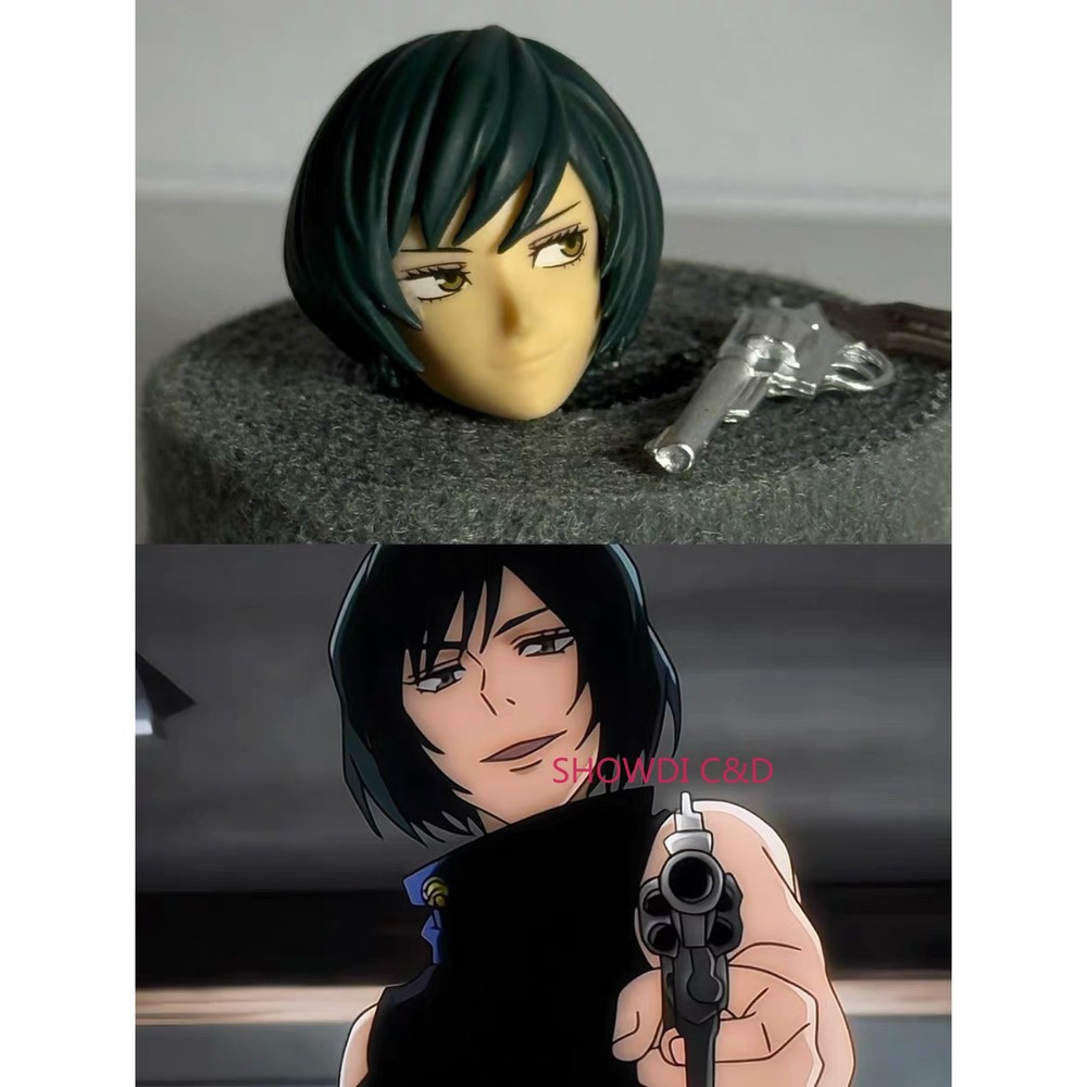 1/12 Jujutsu Kaisen Mai Zenin Custom Head Carving+ Weapon For 6″ SHF Figure Body